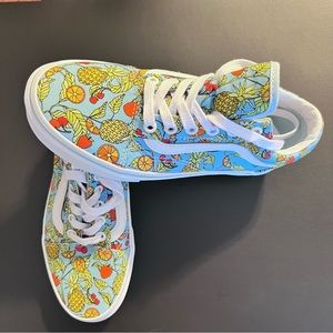 Vans Old Skool Fruit Print Women’s Low Top Blue Canvas Shoes Sneakers W6 M4.5